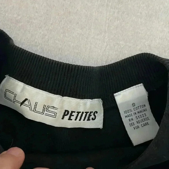 ❤️2/$40❤️[S]Vintage Chaus Petites WMN Black Pullover Sweater Diamond Sequins - Picture 5 of 5